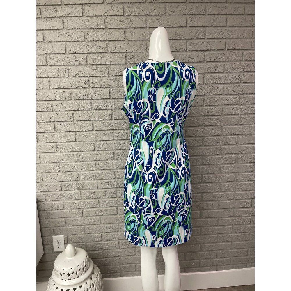 Melly M Women Multicolored Swirl Print Sleeveless Shift Dress Size S - Picture 2 of 8